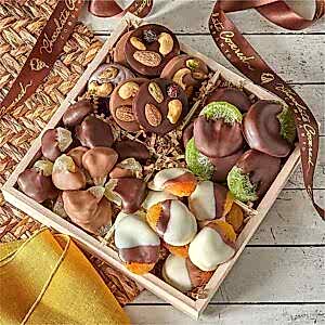 Chocolate–Dipped Fruit & Mendiant Gift Tray