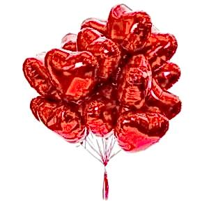 25 Piece Helyum Ballons Heart Red